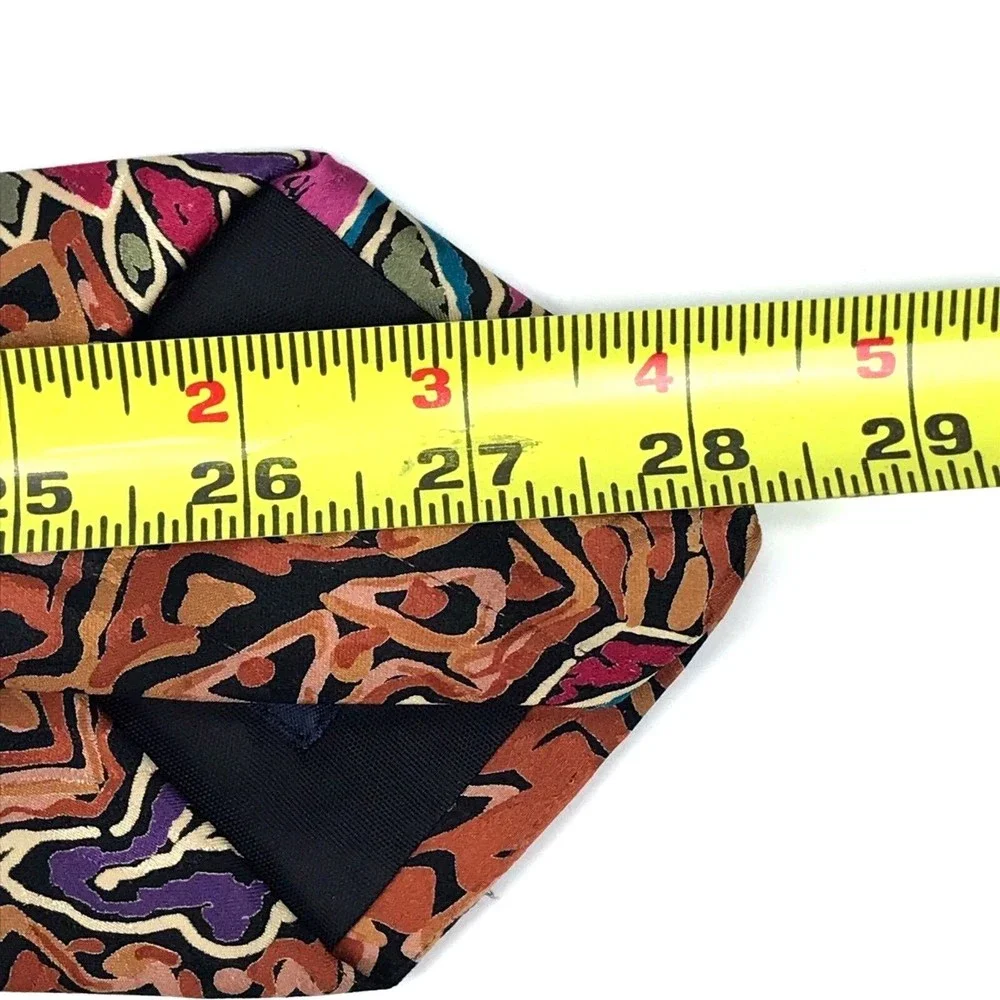 J.Blades & CO. Men's Tie 100% Silk Handmade Orange Pink Paisley Abstract Necktie